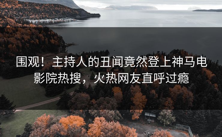 围观！主持人的丑闻竟然登上神马电影院热搜，火热网友直呼过瘾